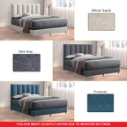 Cecer OrthoCoil Divan Bed Frame Pet Friendly Scratch-Resistant Fabric - With Mattress Add On