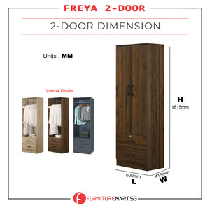 FREYA Series 2-Door Columbia Wardrobe