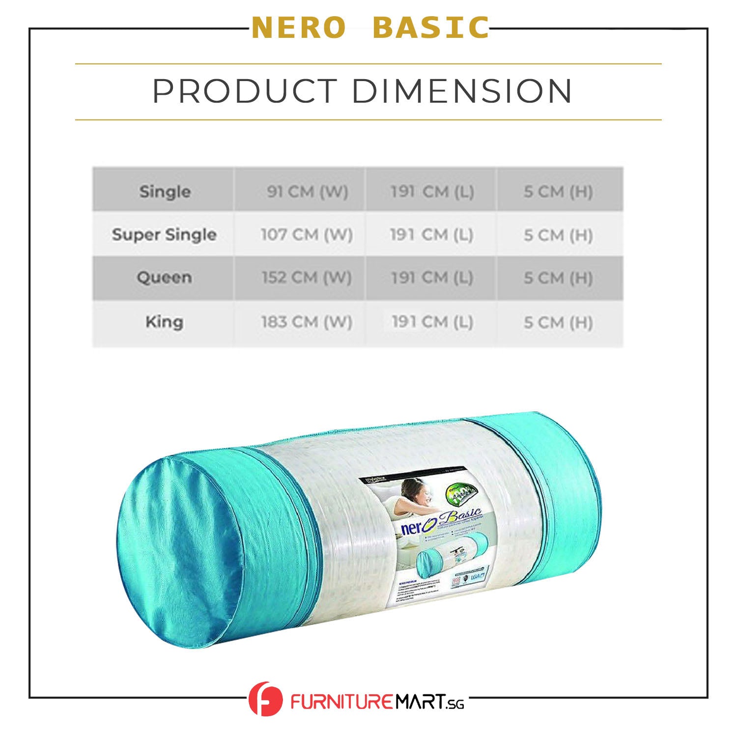 MyLatex Nero basic 100% Natural Latex Topper | Latex Mattress Topper, Hypoallergenic.