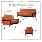 Casa 1/2/3 Sofa Set In Top Grade PU Leather Upholstery