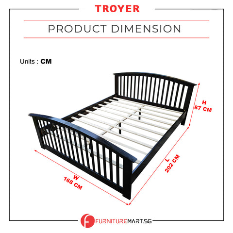 Image of Troyer Solid Wooden Bed Frame with Mattress Options