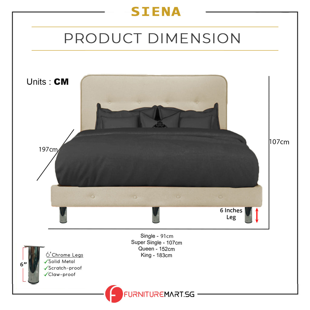 Siena Divan Bed Frame Pet Friendly Scratch-Resistant Fabric - With Mattress Add On - All Sizes Available