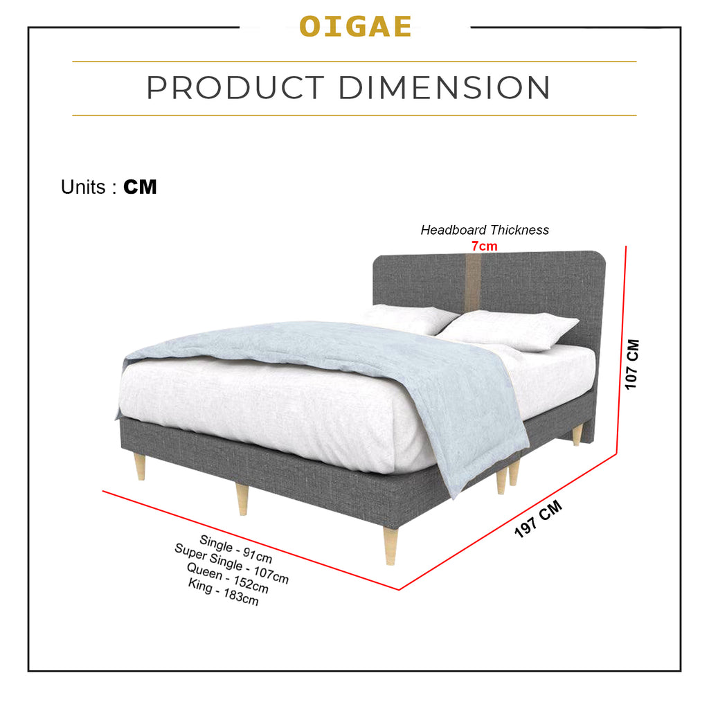 OIGAE Divan Bed Frame Fabric/Faux Leather in Grey Colours - All Sizes Available