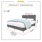 OIGAE Divan Bed Frame Fabric/Faux Leather in Grey Colours - All Sizes Available