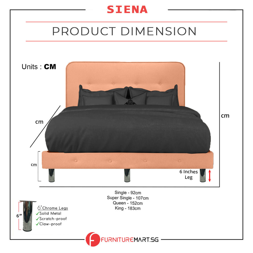 Siena Divan Bed Frame Pet Friendly Scratch-Resistant Fabric - With Mattress Add On - All Sizes Available