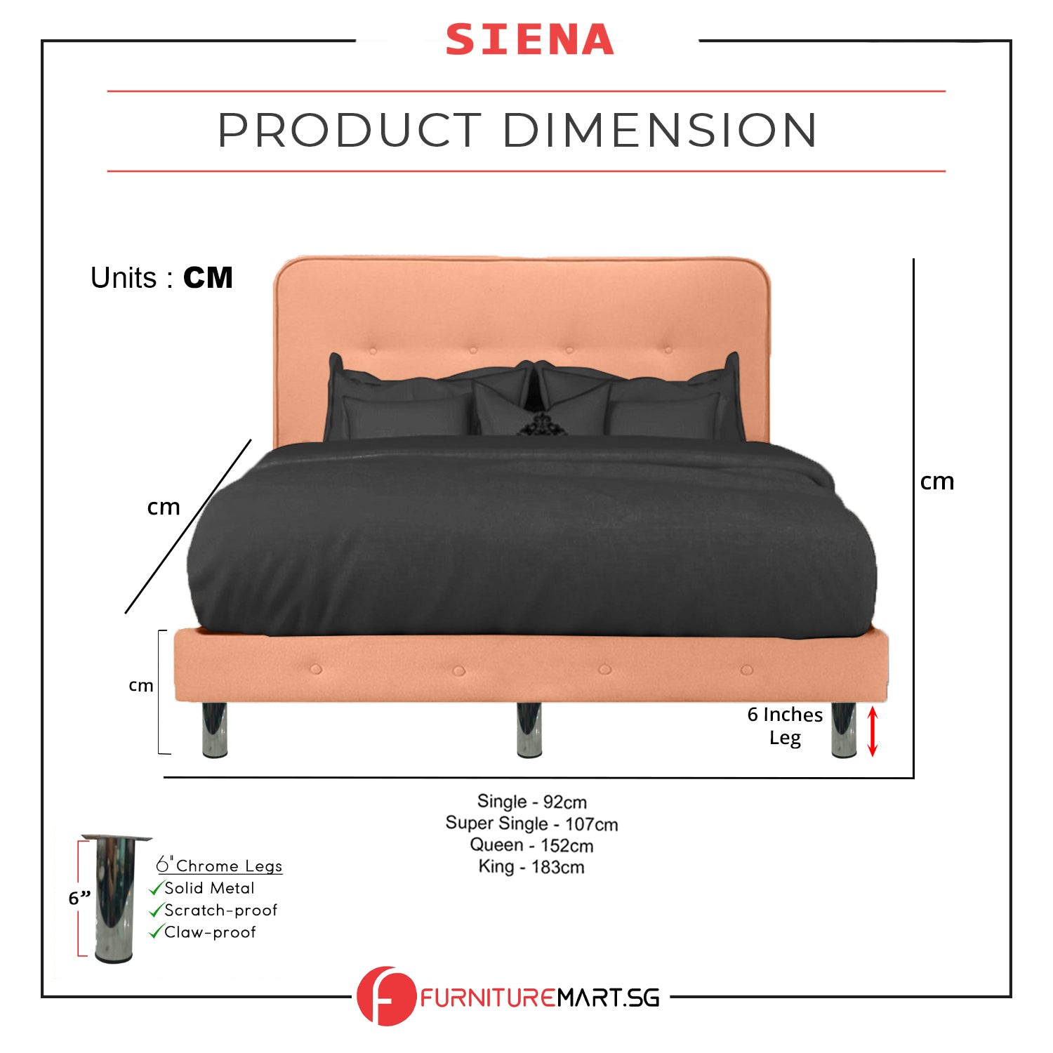 Siena Divan Bed Frame Pet Friendly Scratch-Resistant Fabric - With Mattress Add On - All Sizes Available