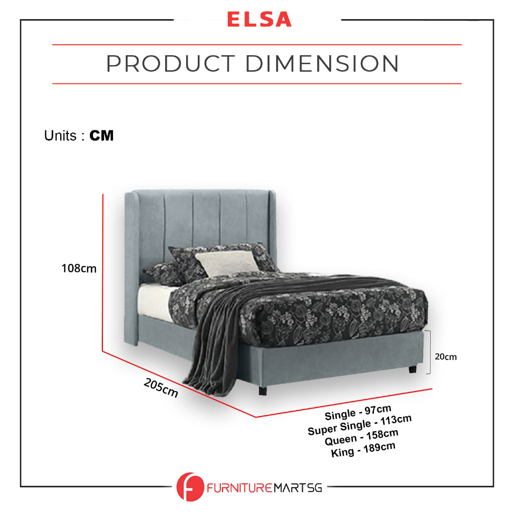 OrthoCoil Elsa Divan Bedframe Pet-Friendly Fabric With Mattress Add-On Options - All Sizes Available