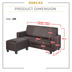 Dorcas 2/3 Seater Fabric/ Leather Sofa Set With Ottoman w/ Pet-Friendly Option