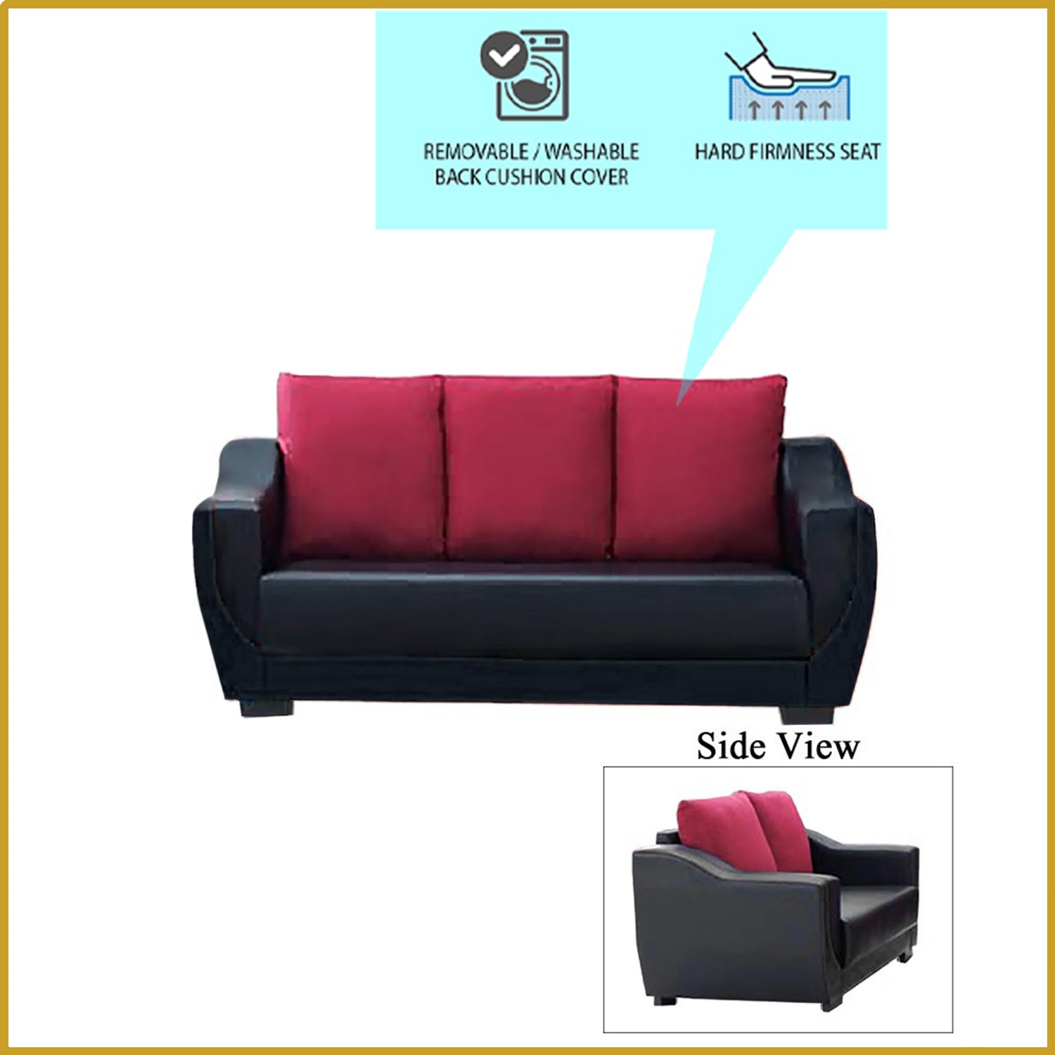 Ethan 3 Seater Sofa Set in 47 Colour -w/ PetFriendly Fabric/Faux Leather Options