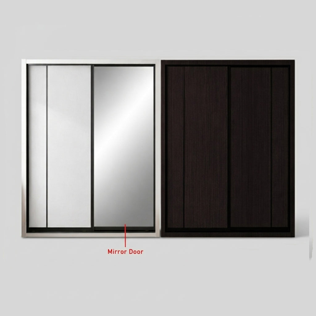Malta Series 4/5/6/8x8FT 2-Door Sliding Door Wardrobe with Mirror Door in 3 Colours