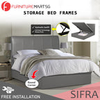 Sifra Storage Bed Frame Linen Fabric/Faux Leather in 4 Model Designs
