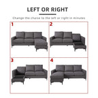 Rosita Series L-Shaped Faux Leather Convertible Sofa Set in 8 Colours