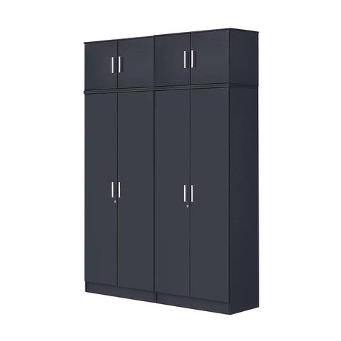 Image of BERLIN Tall Series 4 Doors Soft Closing Wardrobe & Top Cabinet in 6 Colours