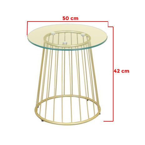 Guedes Series Contemporary Tempered Glass Side Table