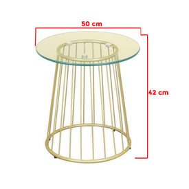 Guedes Series Contemporary Tempered Glass Side Table