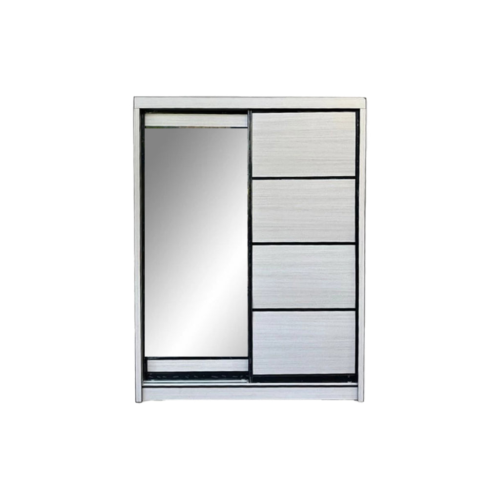 Hans Series 4FT/5FT/6FT 2-Door Sliding Door Wardrobe in White Wash or Black