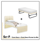 Xanti Bed Frame With Pull Out/Folding Leg Bed Option In 2 Colour- Single and Super Single