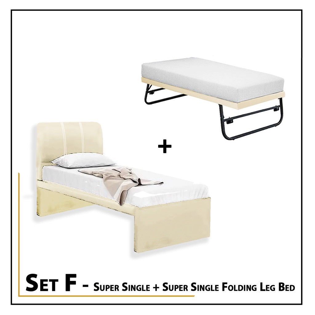 Xanti Bed Frame With Pull Out/Folding Leg Bed Option In 2 Colour- Single and Super Single