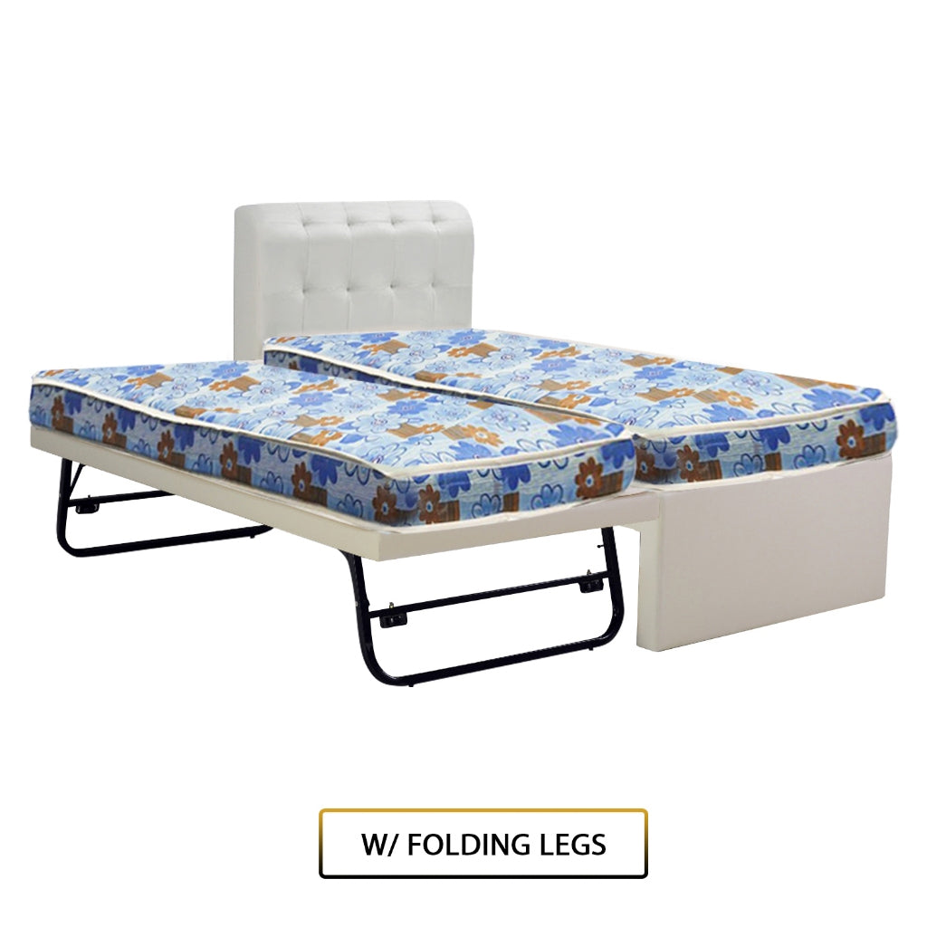 Elie 3 in 1 Single Bed Frame Pull Out Bed with Mattress Bundle in 6 Colours