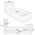 Kairi Single Pull-Out Type Bed Frame Fabric/Faux Leather in 3 Colour w/ Mattress Option
