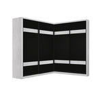 Calvi Sliding Door Corner Wardrobe with Black Glass Door & Internal Drawer w/ Lock