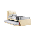 Sevyn Single Pull-Out Type Bed Frame w/ Mattress Option Fabric and Faux Leather