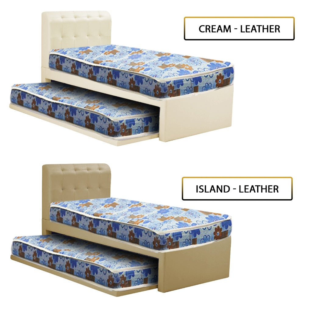 Elie 3 in 1 Single Bed Frame Pull Out Bed with Mattress Bundle in 6 Colours