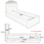 Celine Single and Super Single Pull-Out Bed Frame with Mattress Bundle in 6 Colours