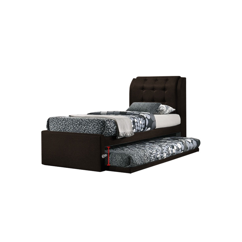 Kairi Single Pull-Out Type Bed Frame Fabric/Faux Leather in 3 Colour w/ Mattress Option