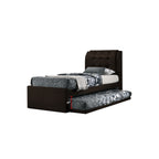 Kairi Single Pull-Out Type Bed Frame Fabric/Faux Leather in 3 Colour w/ Mattress Option