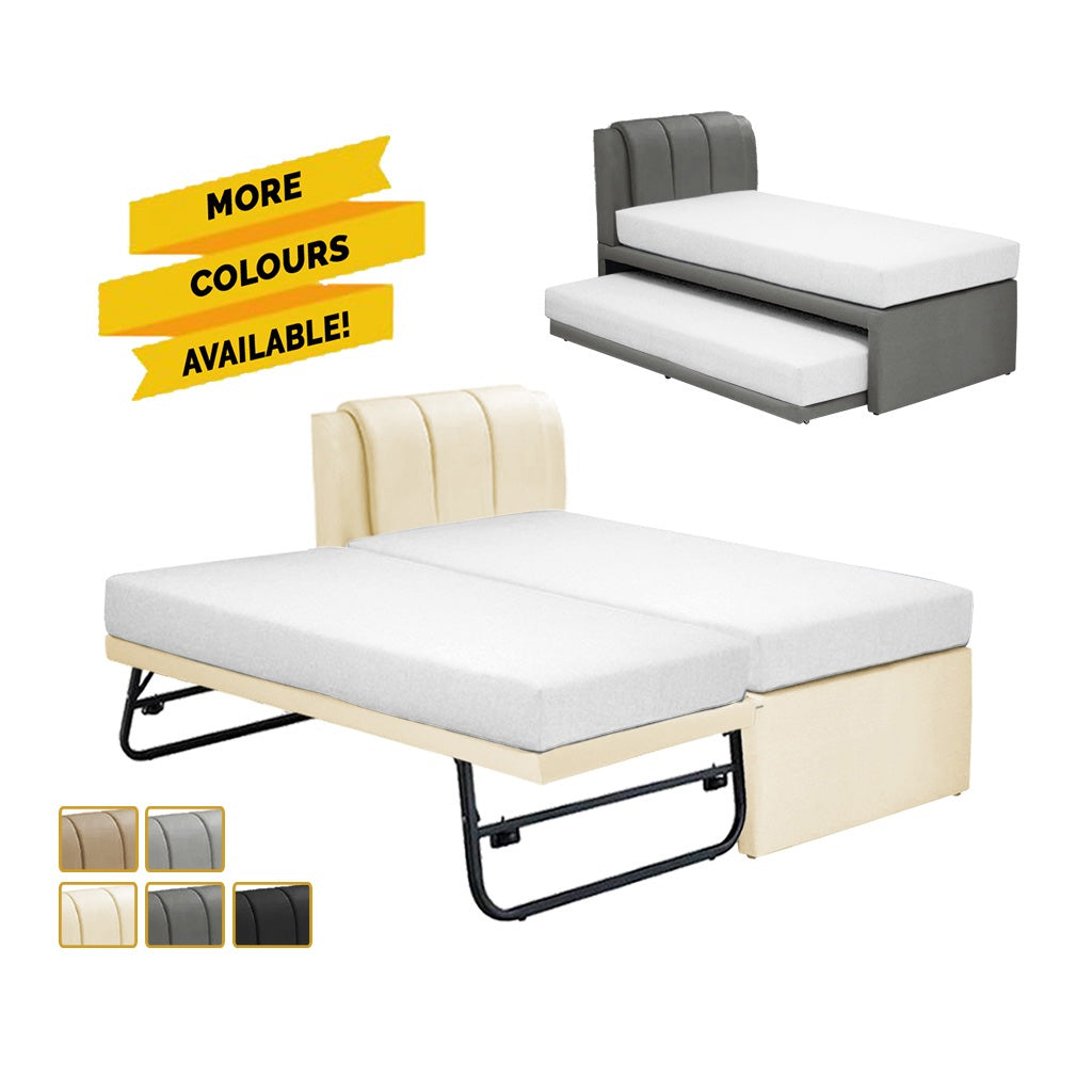 Carlin Single and Super Single Pull Out Bed Frame PetFriendly with Mattress Add On