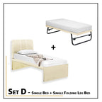 Xanti Bed Frame With Pull Out/Folding Leg Bed Option In 2 Colour- Single and Super Single