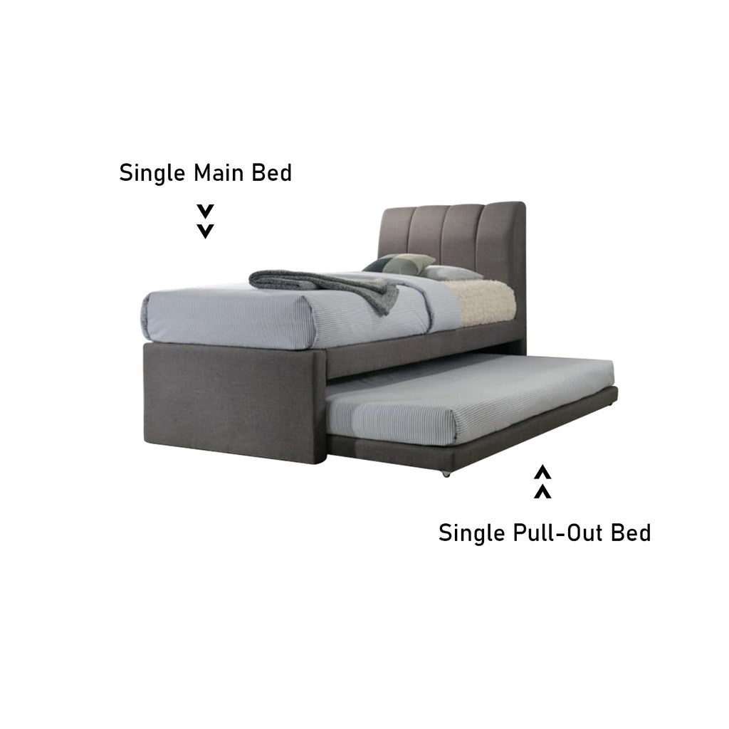 Celine Single and Super Single Pull-Out Bed Frame with Mattress Bundle in 6 Colours