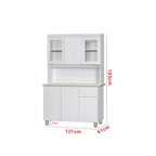 Deena Series 2/3-Door Kitchen Cabinet with Drawers in White Colour with Top