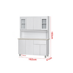 Deena Series 4/4-Door Kitchen Cabinet with Drawers in White Colour with Top