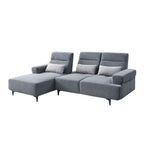 Puffie Pet-Friendly L-shaped Pushback Sofa Pocketed Spring Seat in Grey Colour