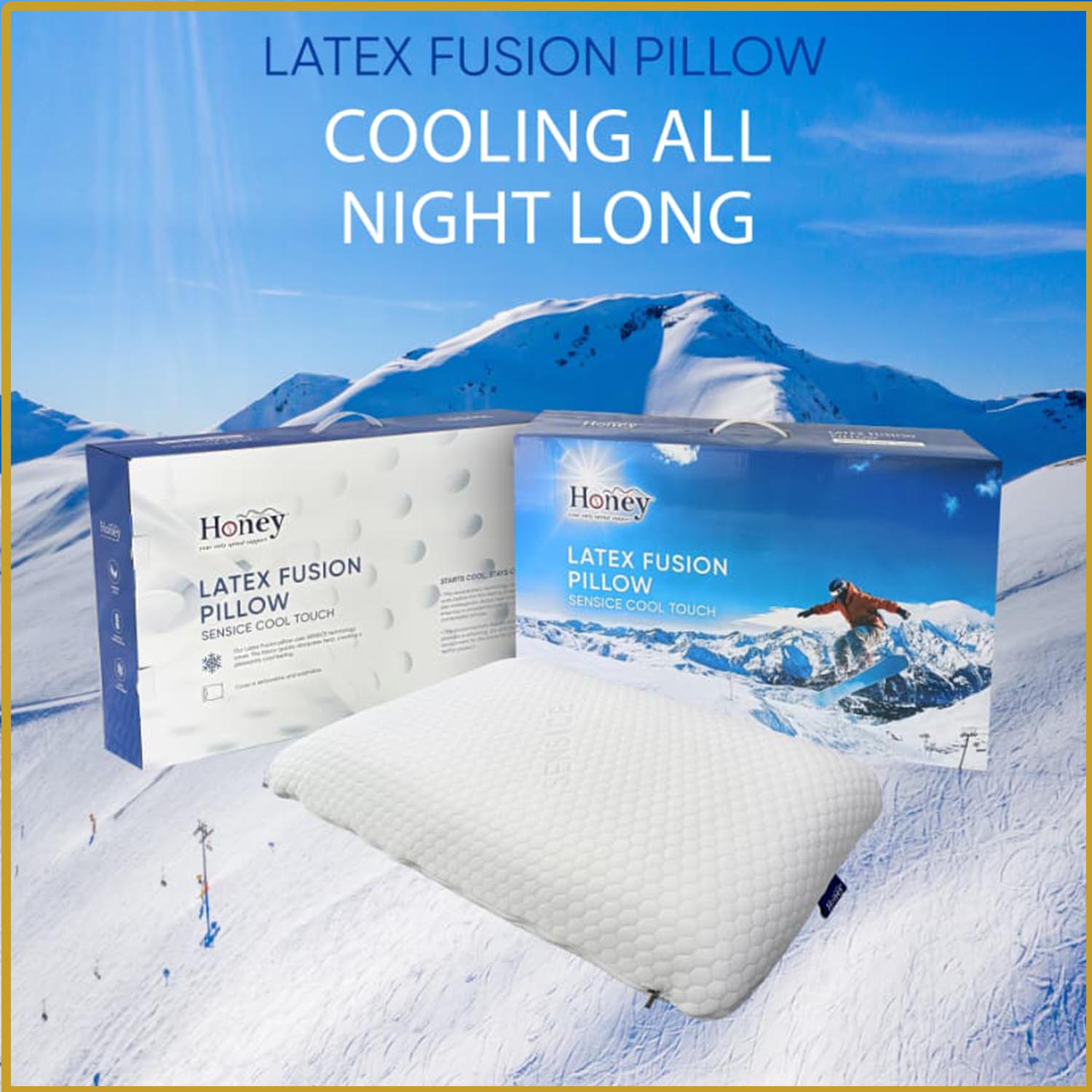 Honey Latex Fusion Pillow 5" Eco Friendly Anti-Bacteria Hypoallergenic