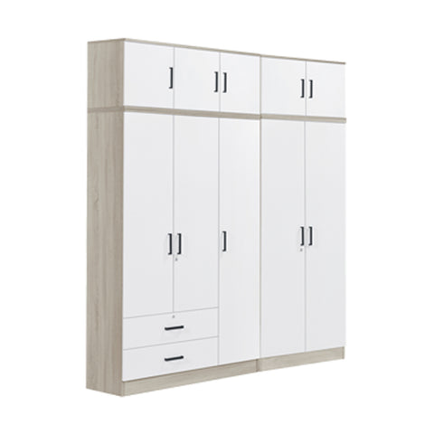 Image of BERLIN Tall Series 5 Doors Soft Closing Wardrobe with 2 Drawers & Top Cabinet in 6 Colours