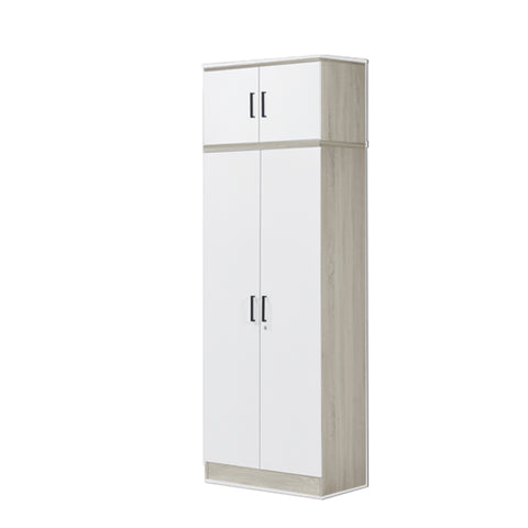 Image of BERLIN Tall Series 2 Doors Soft Closing Wardrobe & Top Cabinet in 6 Colours