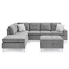 Jamer Sofa Lounge Set Reversible with Ottoman Storage in 2 Fabric Colours