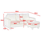 Farhita L- Shaped  Leather/ Fabric Sofa In 8 Colours