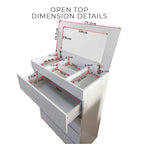 Laney 4 Chest of Drawers with Mirror and Cosmetics Compartment in 3 Colours