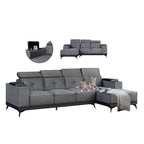Sully 3/4-Seater L-Shaped Sofa with Storage w/ Scratch Resistant Pet-Friendly Option