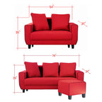 Ruru Series 2/3 Seater Leather Sofa With Ottoman w/ Pet-Friendly Option
