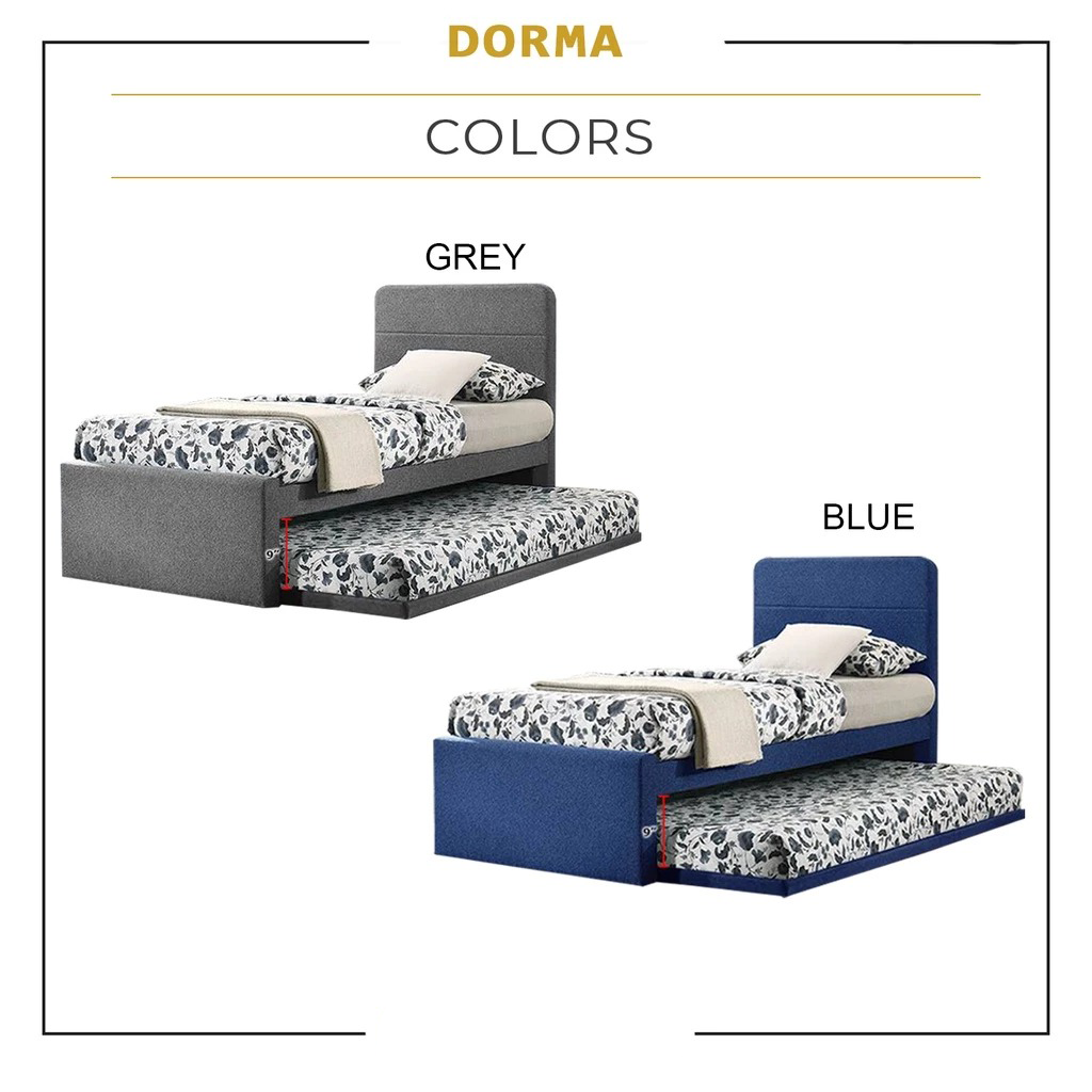 Dorma Single Divan + Pull-Out Type Bed Frame w/ Mattress Option Fabric Upholstery