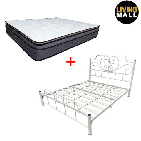 Image of Sabel Queen Size Metal Bed Frame with Mattress