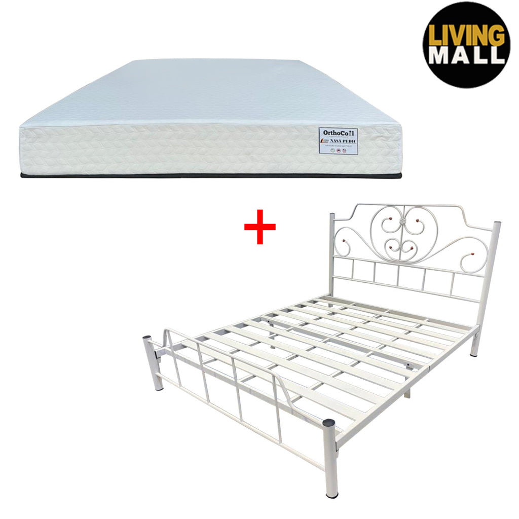 Sabel Queen Size Metal Bed Frame with Mattress