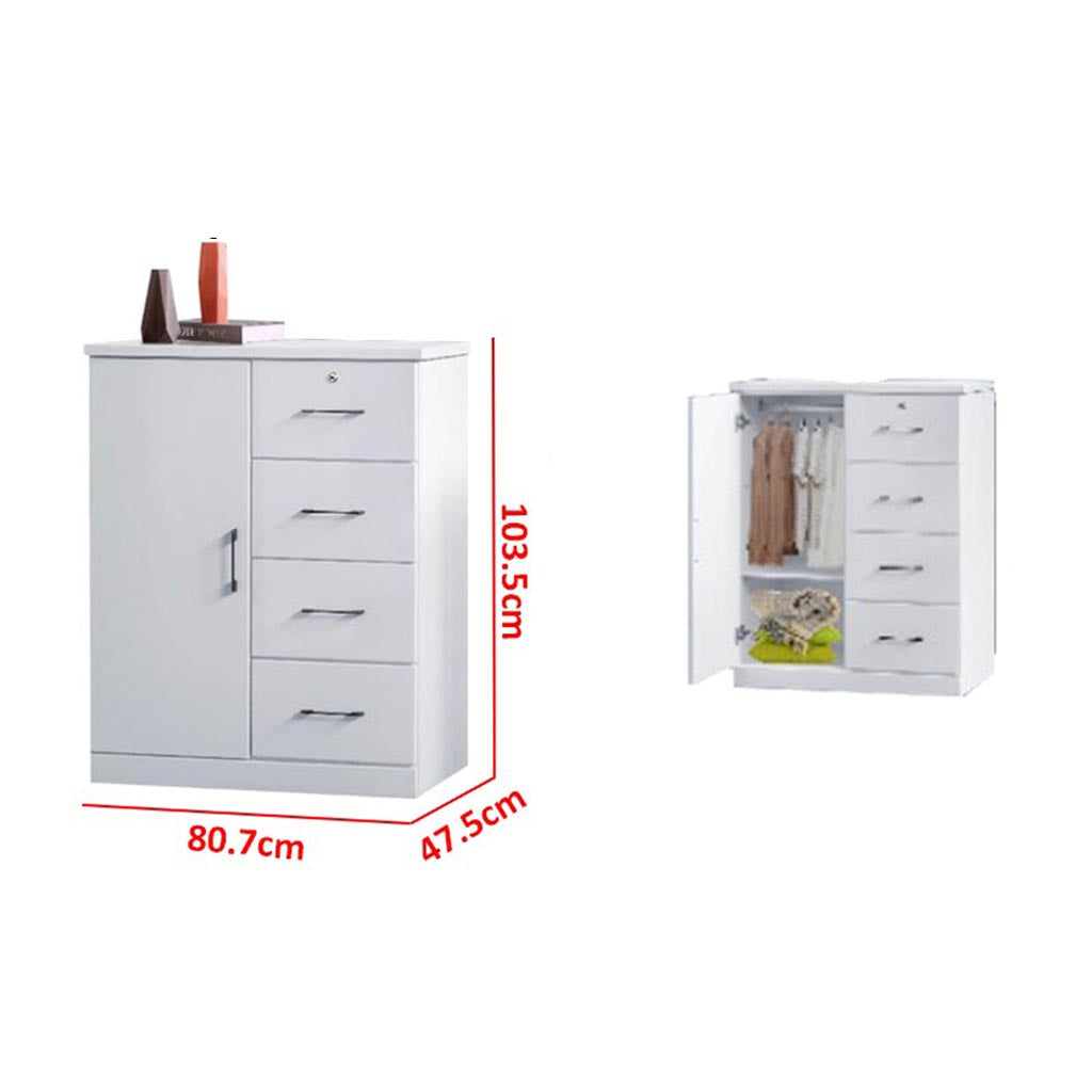 Myra Series 7 Chest of Drawer In White