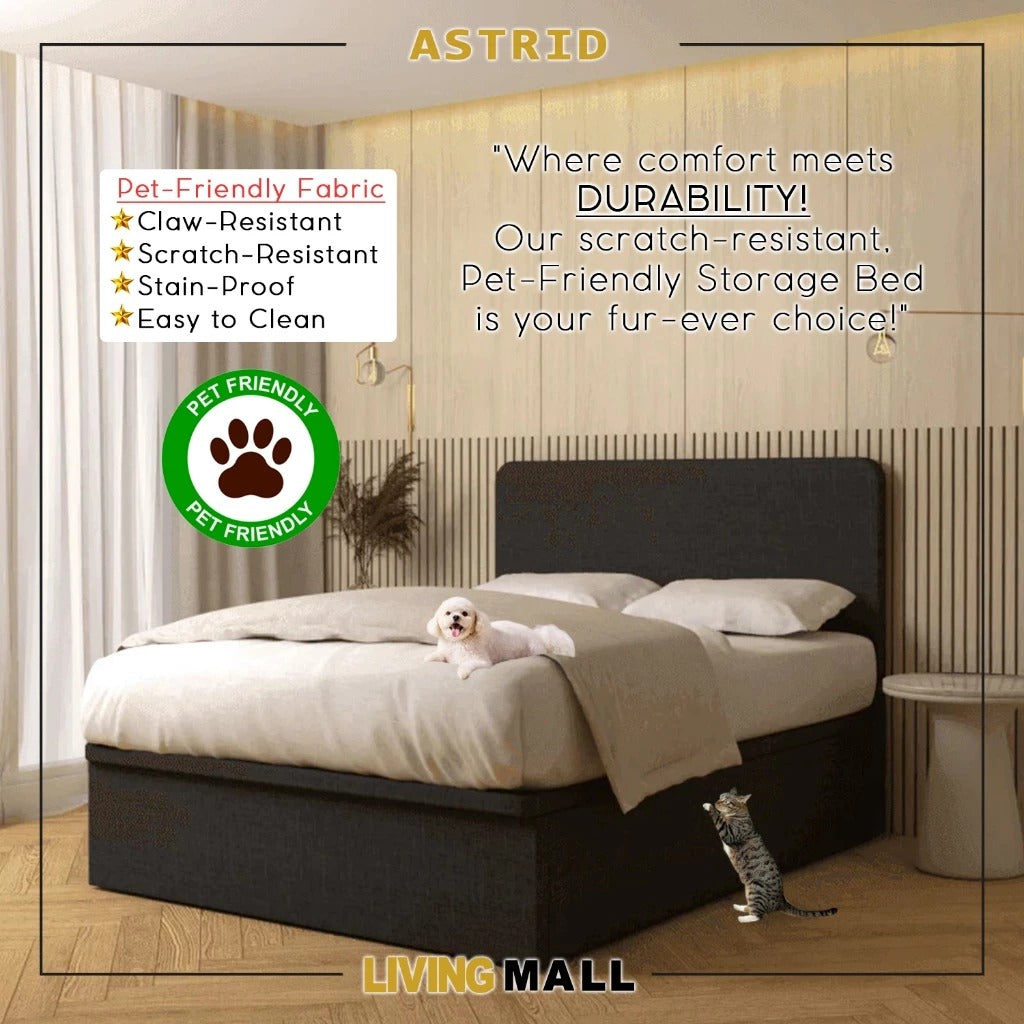 Diomire Astrid 14"/16"/18" SBD Storage Bed PetFriendly Scratch-resist Fabric-w/ Mattress