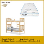 Lincy Single  Bunk Bed Double Decker Bed Frame Solid Rubberwood